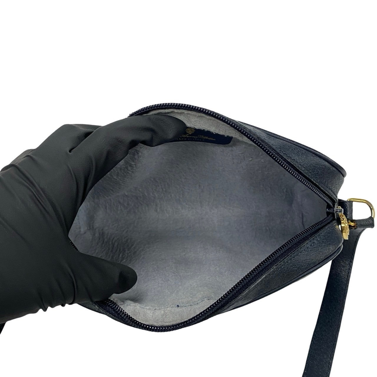 GUCCI Shoulder Bag Leather, PVC Navy Micro GG Sherry line Women Used Authentic
