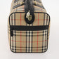 Burberrys Nova Check Boston Bag Canvas Brown Gold
