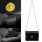 CELINE Shoulder Bag leather black Star Ball logo Metal Women Used Authentic