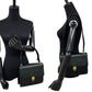 CELINE Shoulder Bag leather black Triomphe logo Metal Women Used Authentic