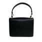 CELINE Shoulder Bag leather black Triomphe logo Metal Women Used Authentic