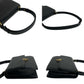 CELINE Shoulder Bag leather black Triomphe logo Metal Women Used Authentic
