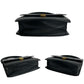 CELINE Shoulder Bag leather black Triomphe logo Metal Women Used Authentic