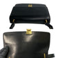 CELINE Shoulder Bag leather black Triomphe logo Metal Women Used Authentic