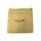 CELINE Handbag leather Navy logo ribbon Metal Women Used Authentic