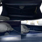 CELINE Handbag leather Navy logo ribbon Metal Women Used Authentic