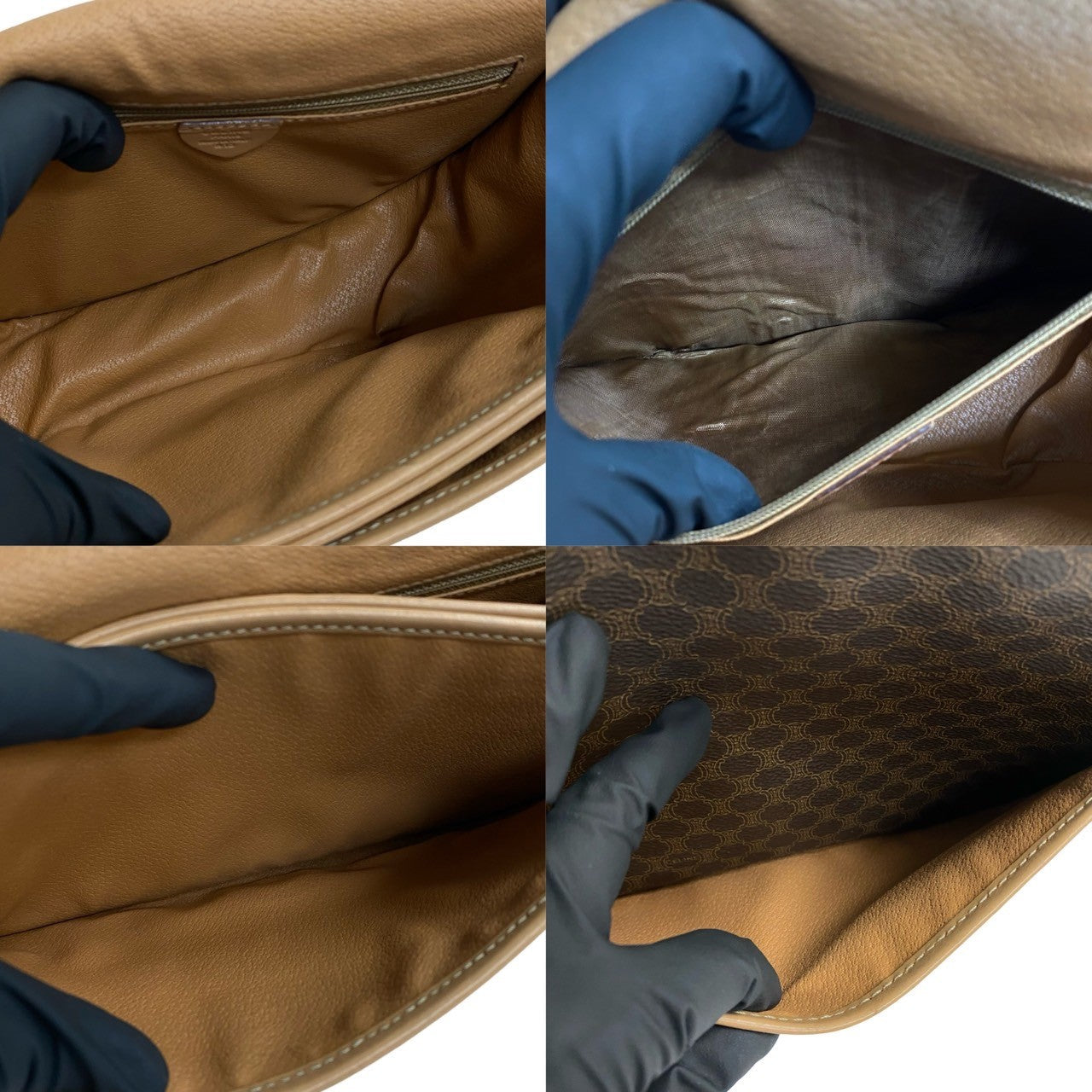 CELINE Shoulder Bag Leather, PVC Brown Macadam Blason Triomphe Pattern mens(Unisex) Used Authentic