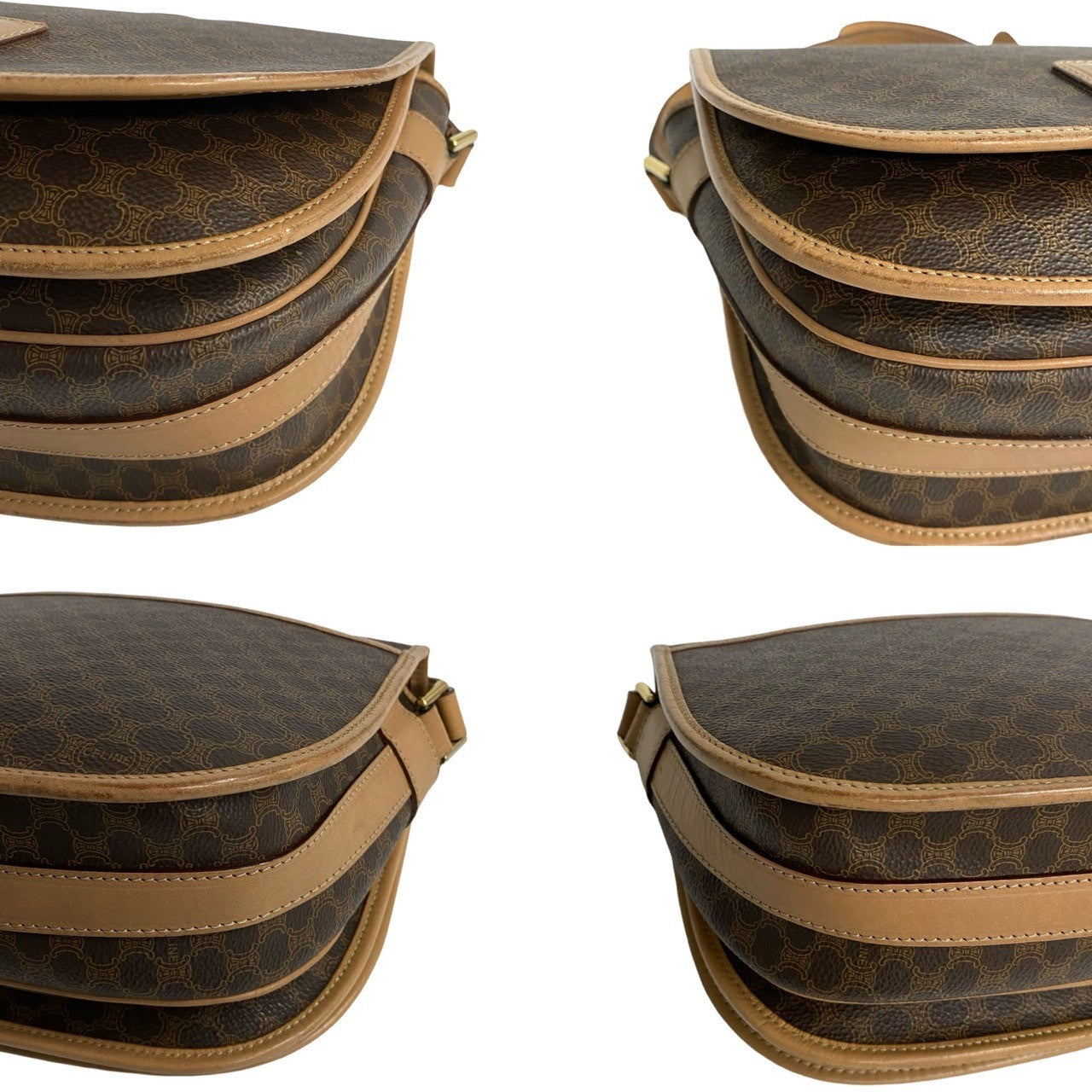 CELINE Shoulder Bag Leather, PVC Brown Macadam Blason Triomphe Pattern mens(Unisex) Used Authentic