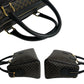 CELINE Handbag Leather, PVC black Macadam Blason Triomphe Pattern Women(Unisex) Used Authentic