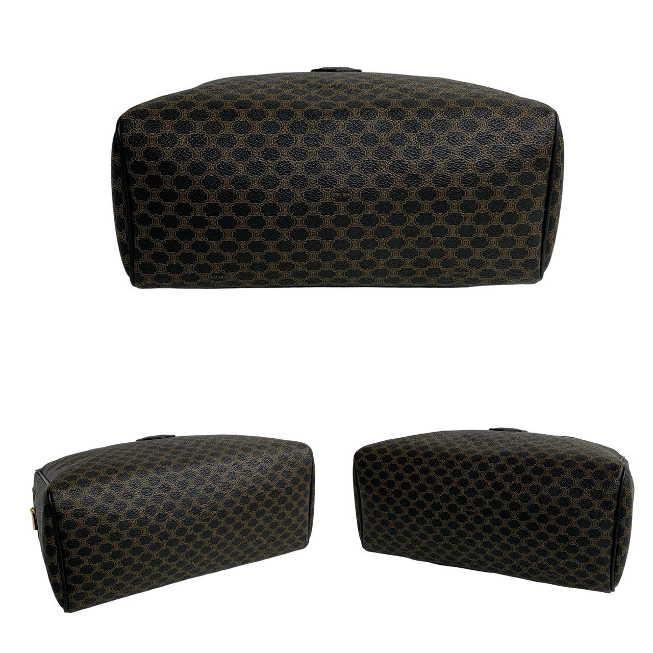 CELINE Handbag Leather, PVC black Macadam Blason Triomphe Pattern Women(Unisex) Used Authentic