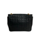 CELINE Shoulder Bag leather black Triomphe logo Metal Women Used Authentic