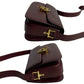 CELINE Shoulder Bag Calfskin, Leather wine-red Carriage Metal Women Used Authentic