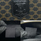 CELINE Handbag Leather, PVC black Macadam Blason Triomphe Pattern Women Used Authentic