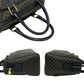 CELINE Handbag Leather, PVC black Macadam Blason Triomphe Pattern Women Used Authentic