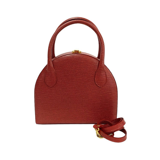 FENDI Shoulder Bag leather Red 2way Women Used Authentic