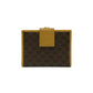 CELINE Bifold Wallet Leather, PVC Brown Macadam BlazonPattern Women(Unisex) Used Authentic