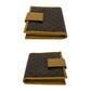 CELINE Bifold Wallet Leather, PVC Brown Macadam BlazonPattern Women(Unisex) Used Authentic