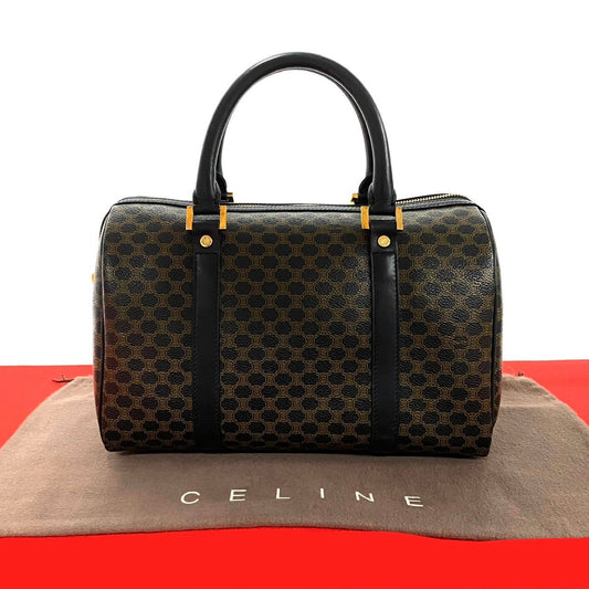 CELINE Boston Duffel bag Leather, PVC black Macadam Brazon Women(Unisex) Used Authentic