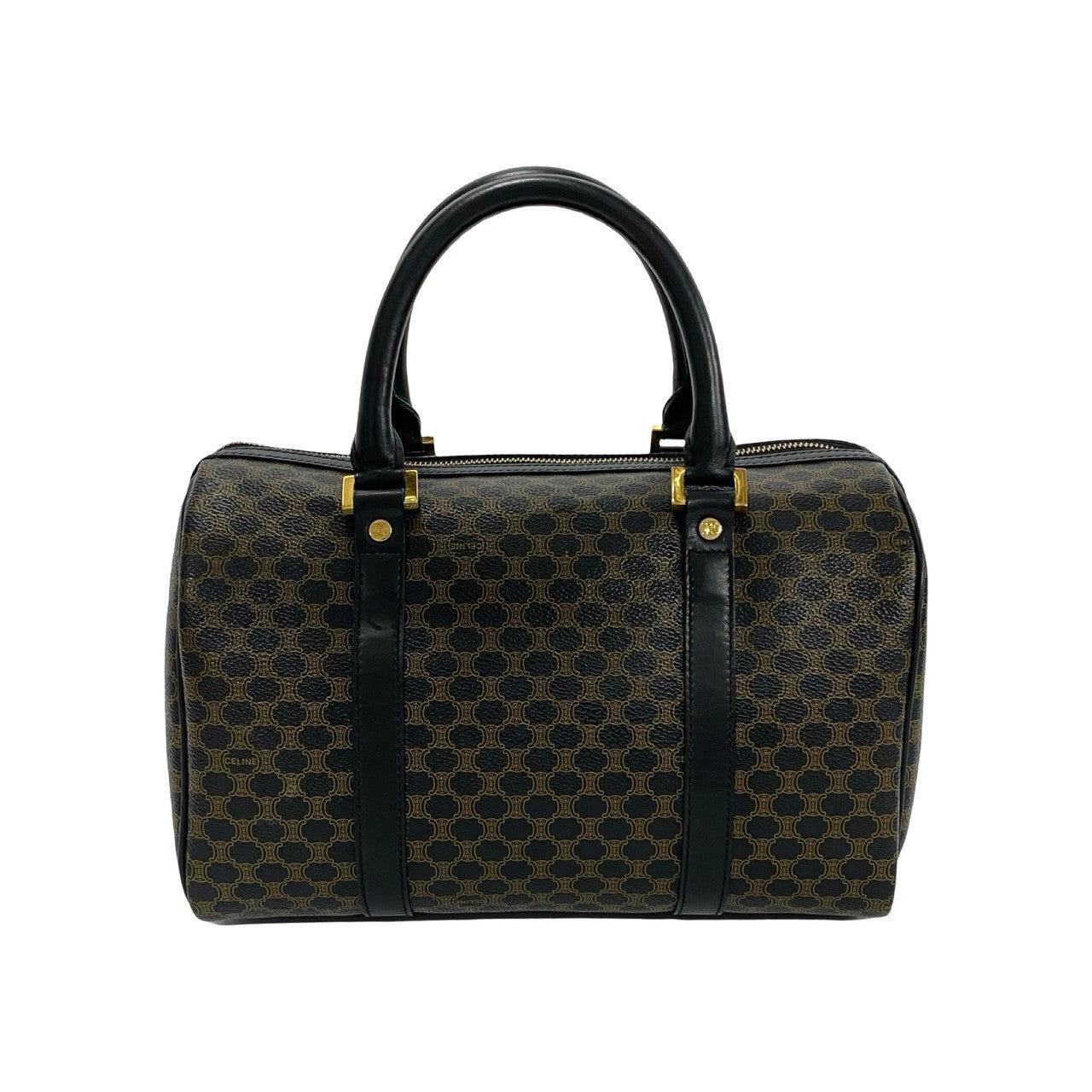 CELINE Boston Duffel bag Leather, PVC black Macadam Brazon Women(Unisex) Used Authentic