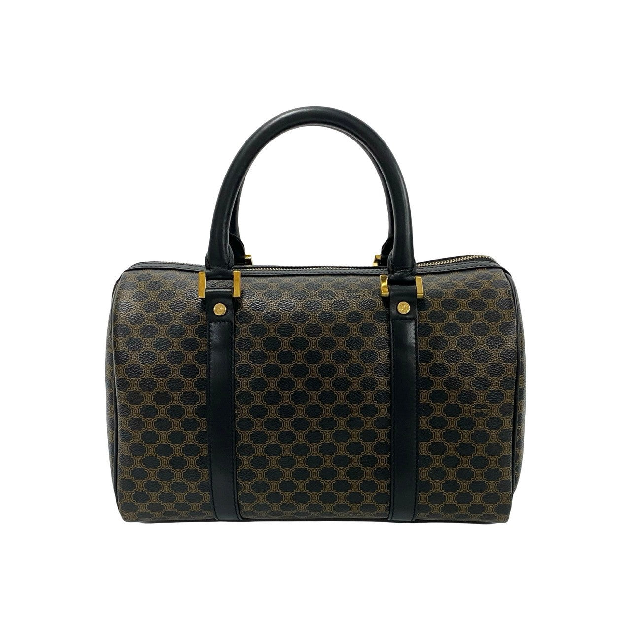 CELINE Boston Duffel bag Leather, PVC black Macadam Brazon Women(Unisex) Used Authentic