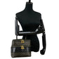 CELINE Handbag Leather, PVC black Macadam Blason Triomphe Pattern Women Used Authentic