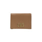Dior Tri-fold wallet leather pink CD logo Metal Lotus wallet Women Used Authentic