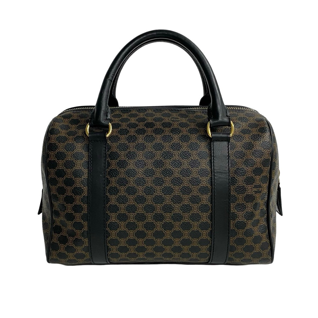 CELINE Handbag leather Brown Macadam Blason Pattern mens(Unisex) Used Authentic