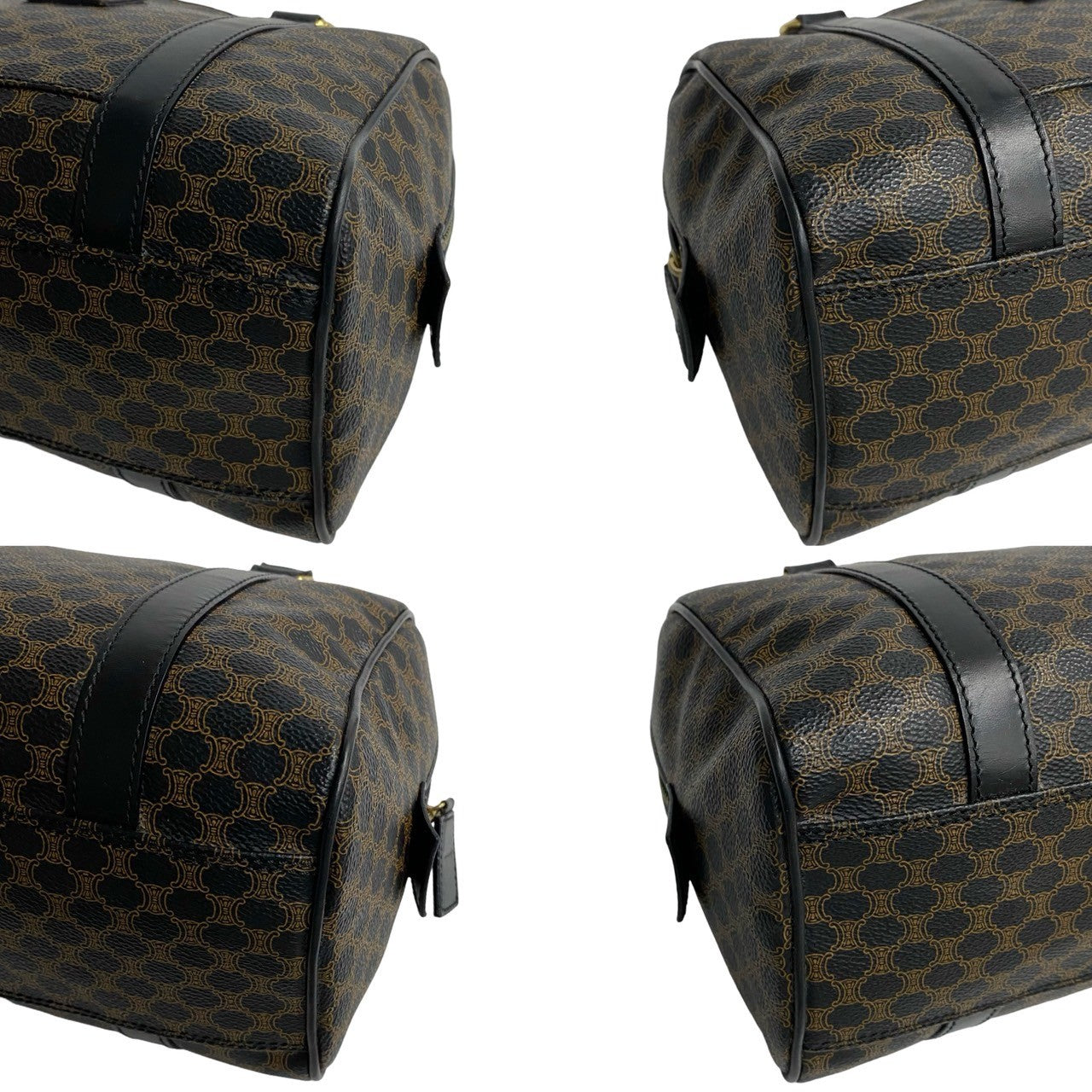 CELINE Handbag leather Brown Macadam Blason Pattern mens(Unisex) Used Authentic