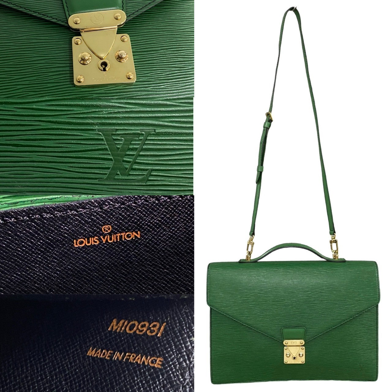 LOUIS VUITTON Shoulder Bag M54462 Epi Leather green Epi Port Documan