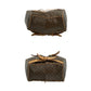CELINE Backpack Leather, PVC Brown Macadam Blason Triomphe Pattern logo ring Metal Women Used Authentic