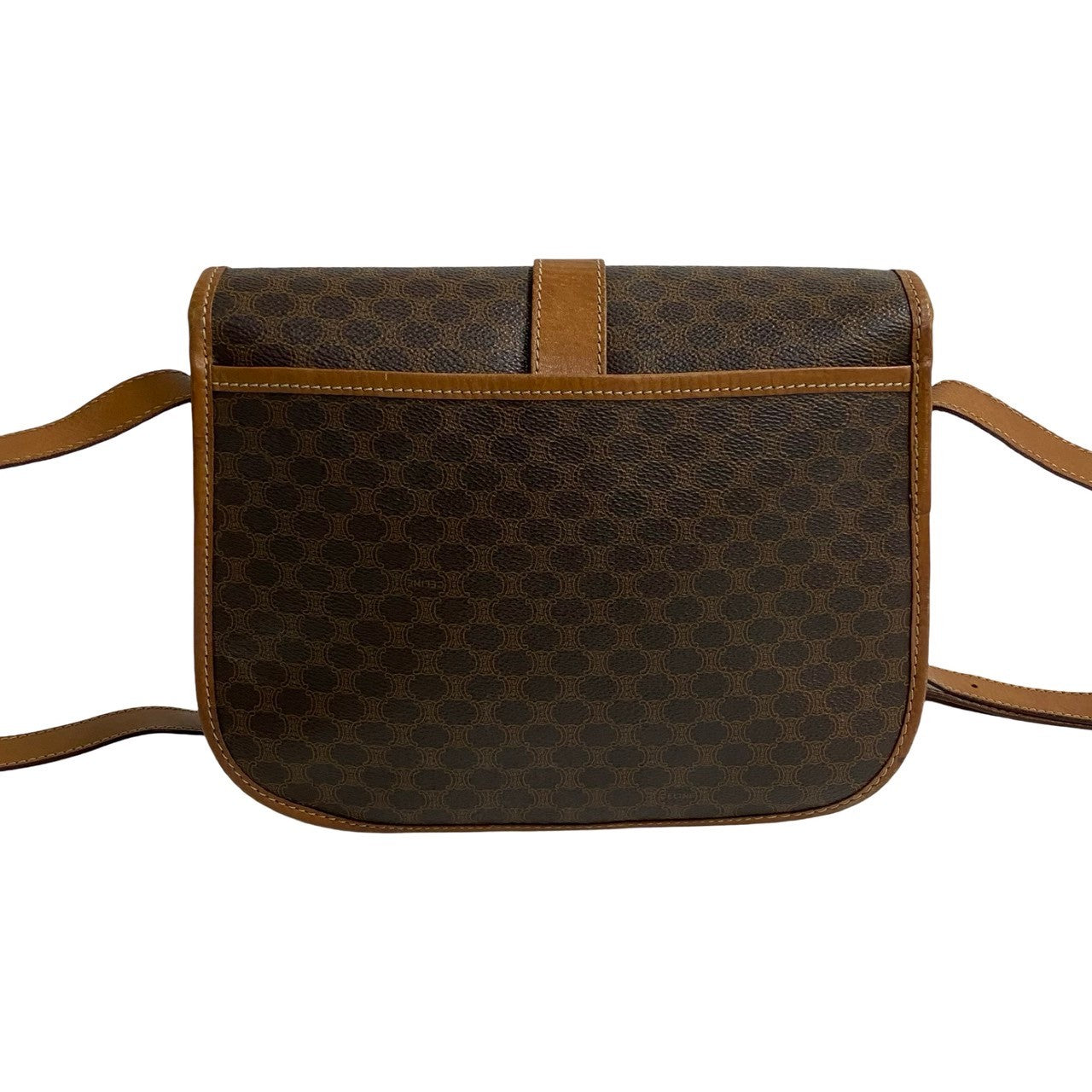 CELINE Shoulder Bag Leather, PVC Brown Macadam Blason Triomphe Pattern mens Used Authentic
