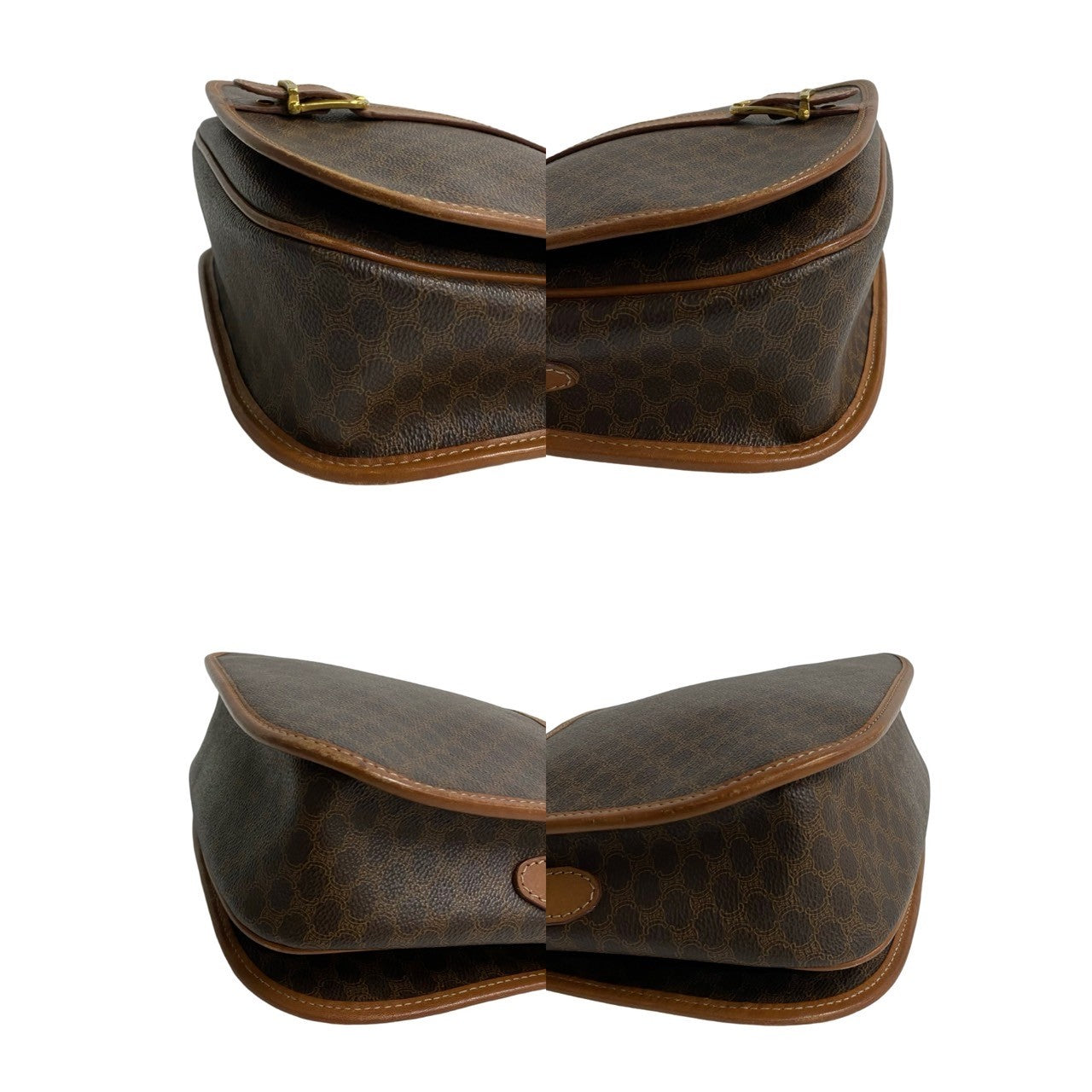 CELINE Shoulder Bag Leather, PVC Brown Macadam Blason Triomphe Pattern mens Used Authentic