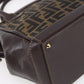 FENDI Zucca Canvas Hand Bag Black Brown Auth