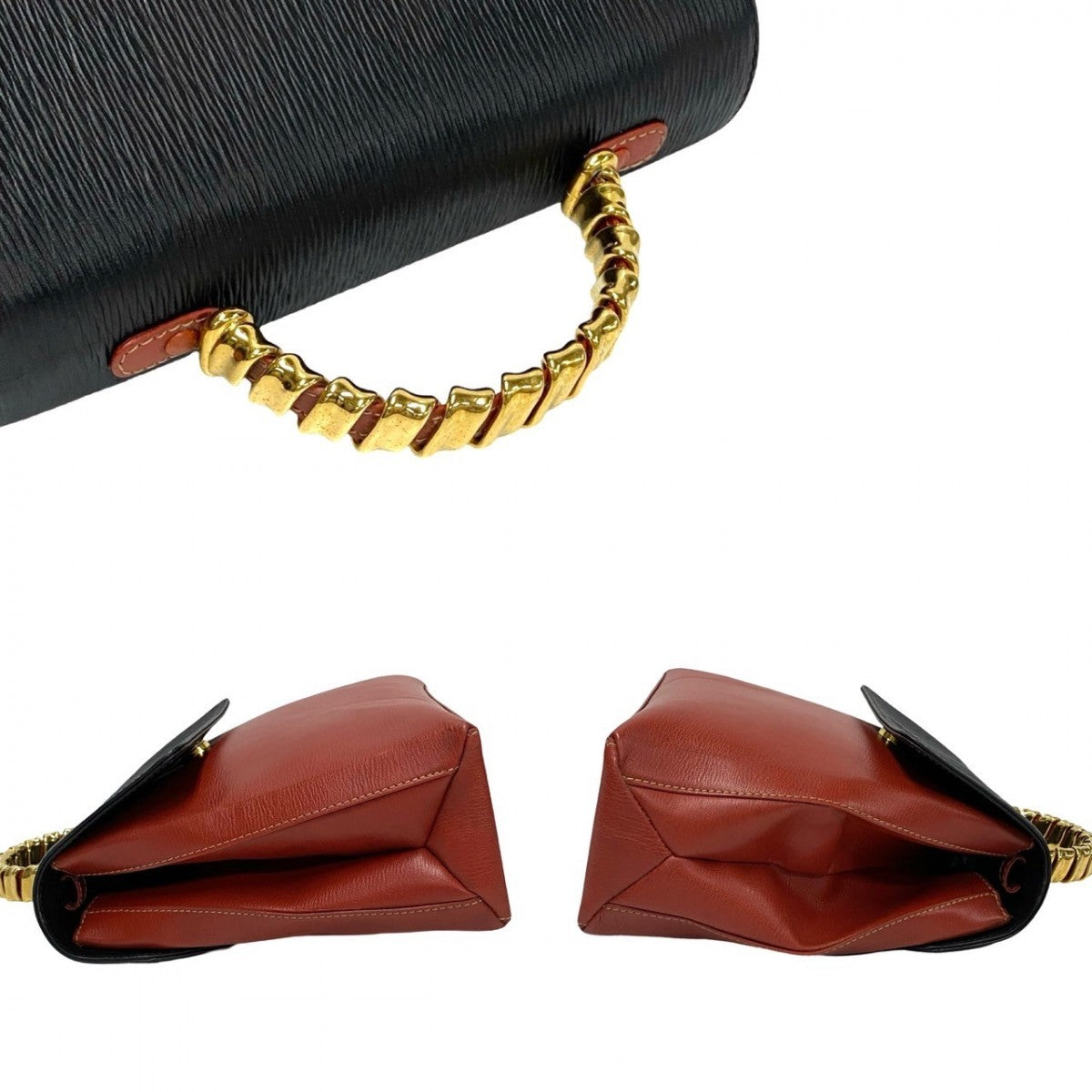 LOEWE Shoulder Bag leather Red Twist handle Velazquez Women Used Authentic