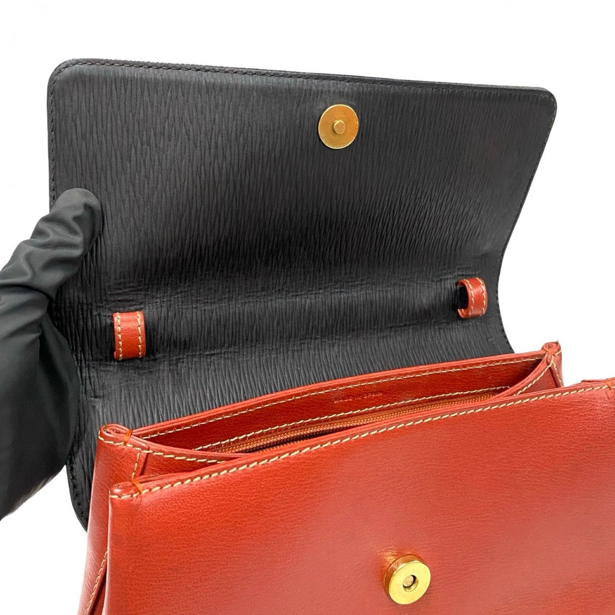 LOEWE Shoulder Bag leather Red Twist handle Velazquez Women Used Authentic
