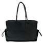 LOEWE Tote Bag leather black logo Shopper tote Women Used Authentic