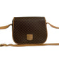 CELINE Shoulder Bag Leather, PVC Brown Macadam Blason Triomphe Pattern Women Used Authentic