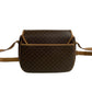 CELINE Shoulder Bag Leather, PVC Brown Macadam Blason Triomphe Pattern Women Used Authentic