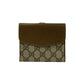 GUCCI Bifold Wallet leather Brown GG logo Sherry line Women Used Authentic