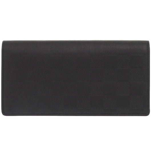 LOUIS VUITTON Long Wallet Purse N63010 Damier Anfini black Damier Portefeuille Braza mens Used Authentic