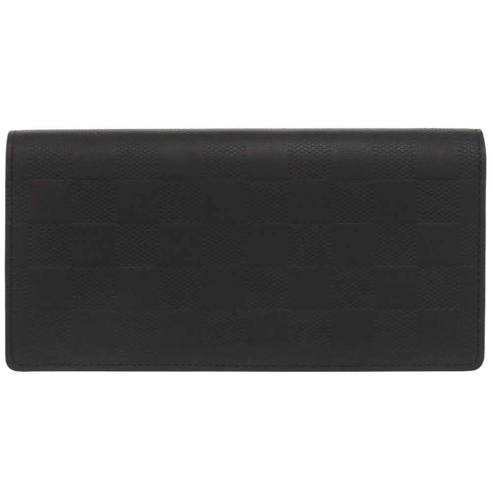 LOUIS VUITTON Long Wallet Purse N63010 Damier Anfini black Damier Portefeuille Braza mens Used Authentic