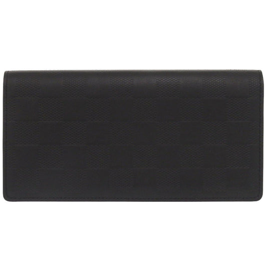 LOUIS VUITTON Long Wallet Purse N63010 Damier Anfini black Damier Portefeuille Braza mens Used Authentic