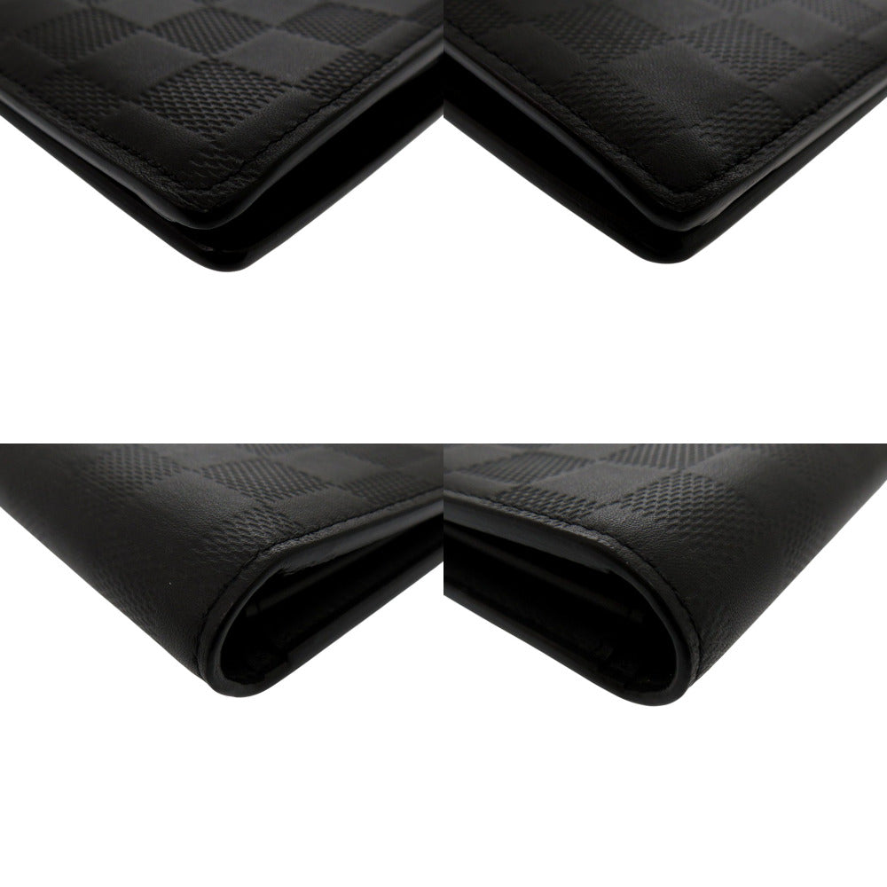 LOUIS VUITTON Long Wallet Purse N63010 Damier Anfini black Damier Portefeuille Braza mens Used Authentic