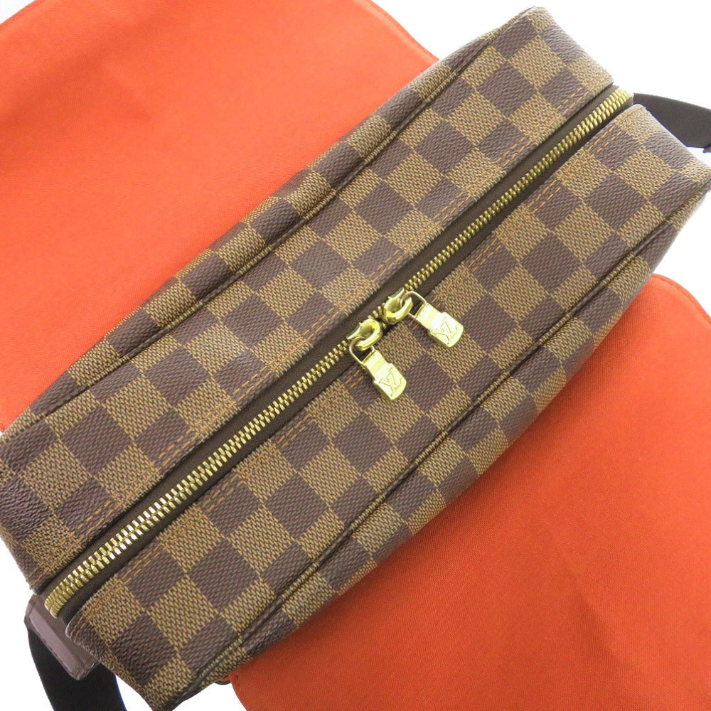 LOUIS VUITTON Shoulder Bag N45255 Damier canvas Brown Damier Naviglio mens Used Authentic