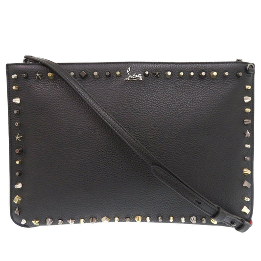 Christian Louboutin Shoulder Bag 3175006 leather black 2WAY clutch bag Women Used Authentic