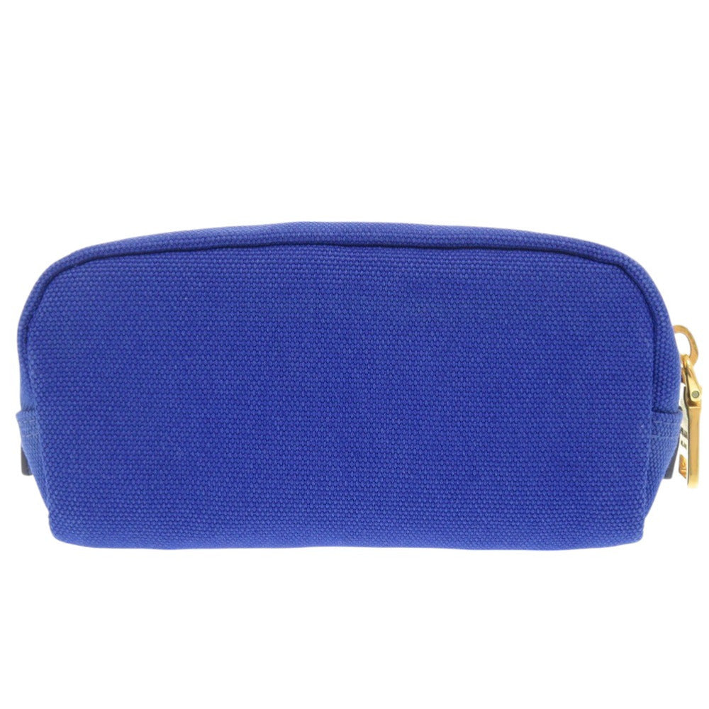 PRADA Pouch 1N0175 canvas blue Triangle logo Women Used Authentic