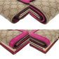 CELINE Tri-fold wallet canvas beige Macadam Pattern Purse Women Used Authentic