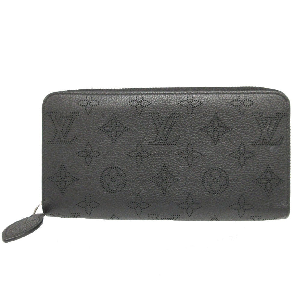 LOUIS VUITTON Long Wallet Purse M61867 Monogram Mahina black Zip Around Monogram Mahina Zippy wallet unisex(Unisex) Used Authentic