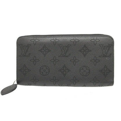 LOUIS VUITTON Long Wallet Purse M61867 Monogram Mahina black Zip Around Monogram Mahina Zippy wallet unisex(Unisex) Used Authentic