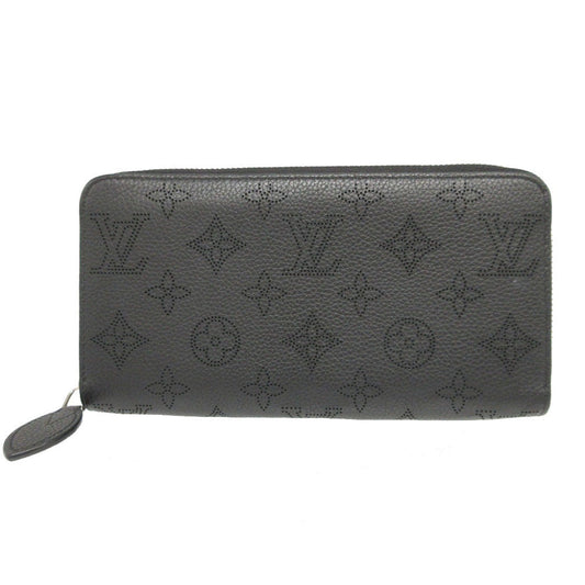 LOUIS VUITTON Long Wallet Purse M61867 Monogram Mahina black Zip Around Monogram Mahina Zippy wallet unisex(Unisex) Used Authentic